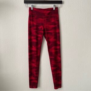 Athleta Girl High Rise Printed Chit Chat Tight Leggings Red Camo